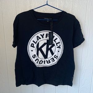 NWT Kendall & Kylie Playfully Serious t-shirt sz L